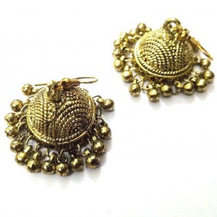 Golden Oxidized Earring Ethnic Imitation Tradition Jewelry Hook Dangle Drop EA21